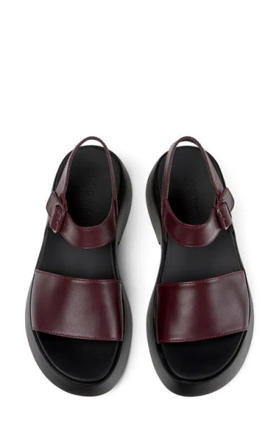 Camper Tasha Slingback Platform Sandal In Burgundy