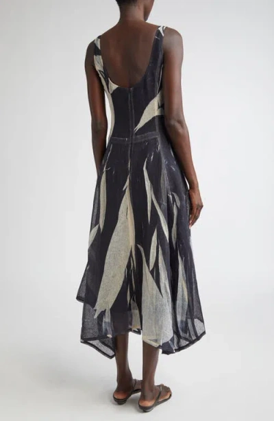 Jason Wu Collection Screen Printed Handkerchief Hem Gauze Dress