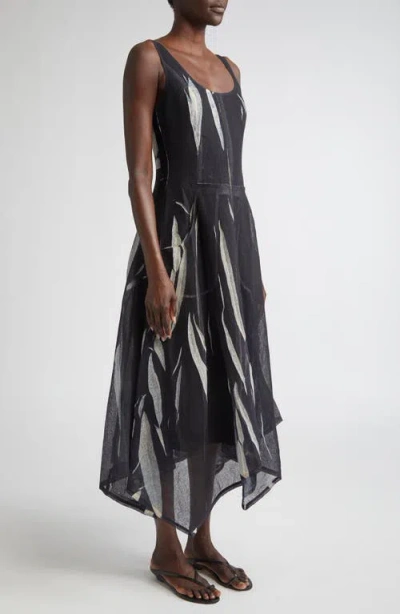 Jason Wu Collection Screen Printed Handkerchief Hem Gauze Dress