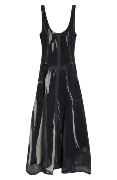 Jason Wu Collection Screen Printed Handkerchief Hem Gauze Dress