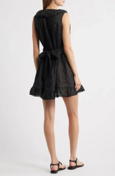 Doen Dôen Henrietta Ruffle Sleeveless Minidress In Black