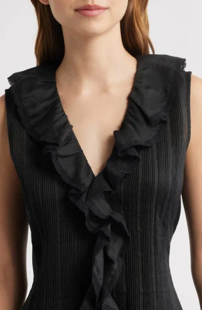 Doen Dôen Henrietta Ruffle Sleeveless Minidress In Black