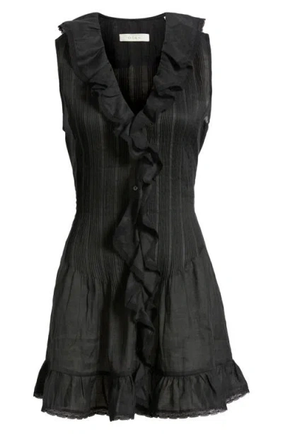 Doen Dôen Henrietta Ruffle Sleeveless Minidress In Black