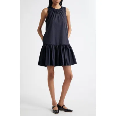 Max Mara Virgin Flounce Hem Sleeveless Dress In Blue