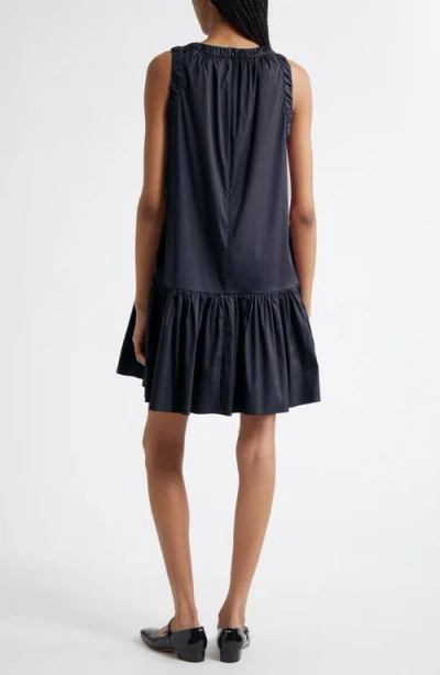 Max Mara Virgin Flounce Hem Sleeveless Dress In Blue
