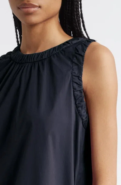 Max Mara Virgin Flounce Hem Sleeveless Dress In Blue