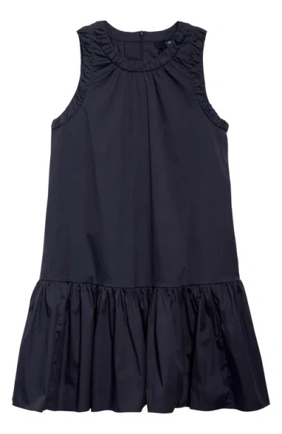 Max Mara Virgin Flounce Hem Sleeveless Dress In Blue