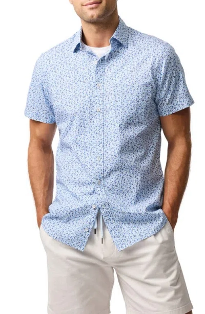 Rodd & Gunn Charlcott Floral Short Sleeve Button-up Shirt In Blue