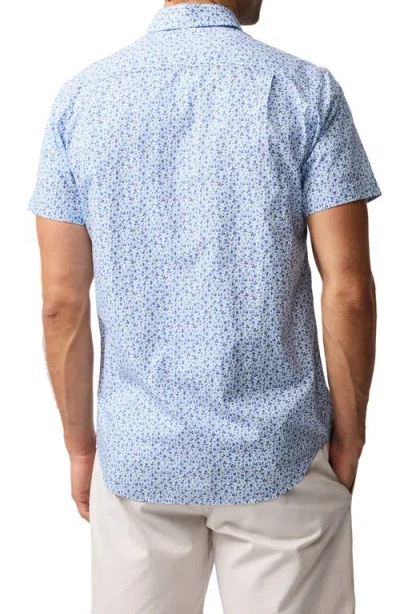 Rodd & Gunn Charlcott Floral Short Sleeve Button-up Shirt In Blue