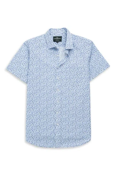 Rodd & Gunn Charlcott Floral Short Sleeve Button-up Shirt In Blue