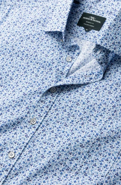 Rodd & Gunn Charlcott Floral Short Sleeve Button-up Shirt In Blue