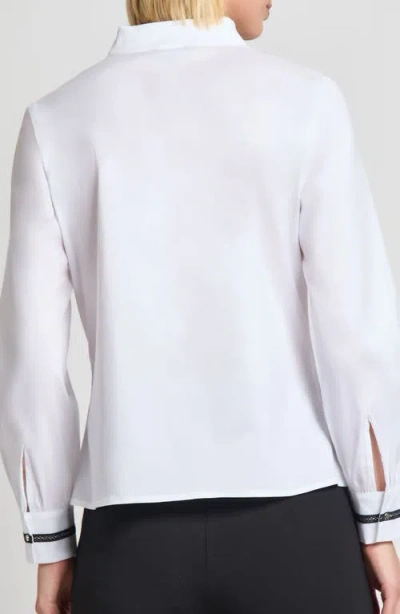 Misook Heritage Fit Ribbon Trim Cotton Blend Top