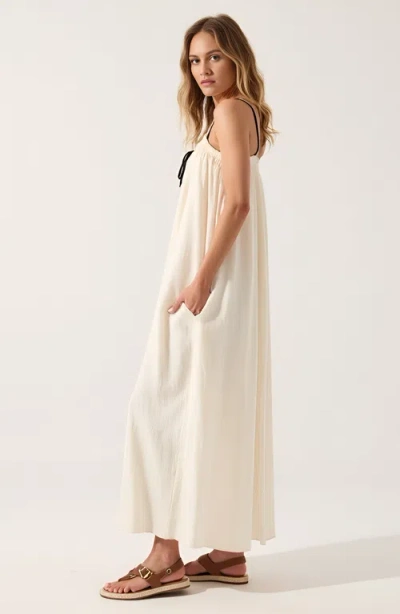 Modenaire Strapless Tie-front Maxi Dress With Gathered Bodice
