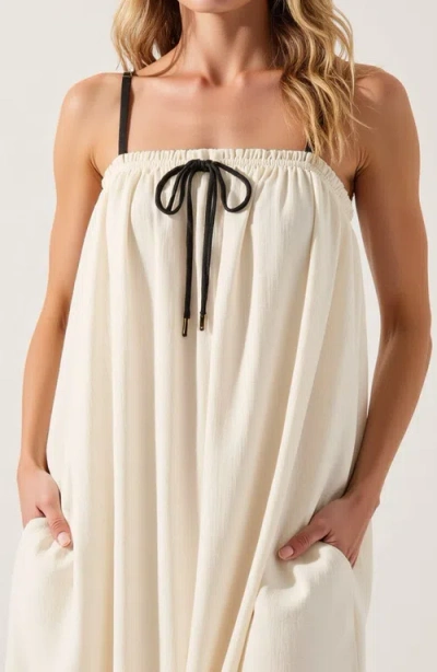 Modenaire Strapless Tie-front Maxi Dress With Gathered Bodice