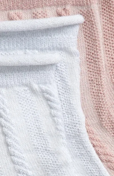 Nordstrom Kids' 2-pack Roll Cuff Cable Socks In Blue