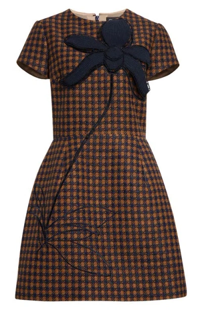 Oscar De La Renta Short Sleeve Small Check Tweed