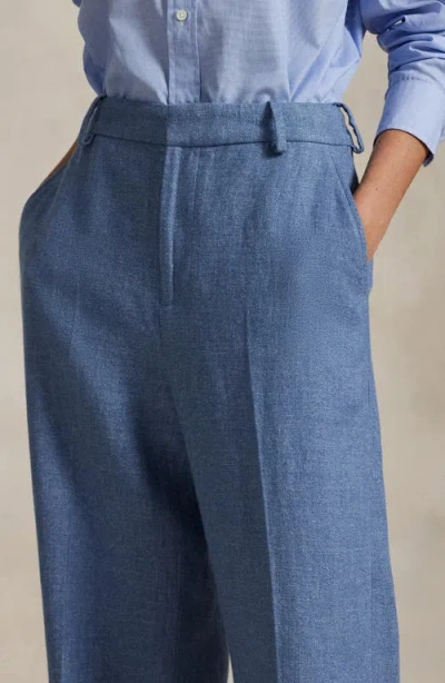Polo Ralph Lauren High Waist Wide Leg Linen & Cotton Twill Pants