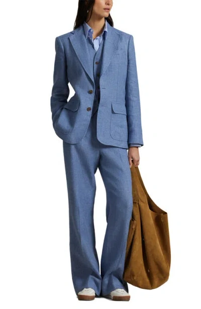 Polo Ralph Lauren High Waist Wide Leg Linen & Cotton Twill Pants