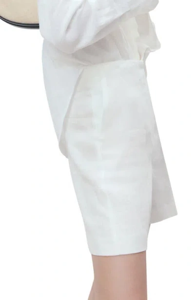 Mango Straight-fit Linen Shorts Off White In White