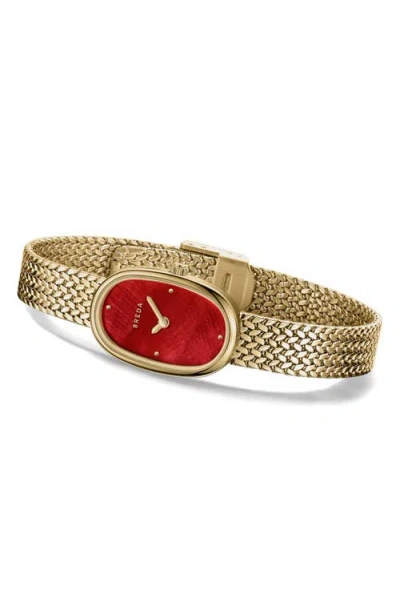 Breda Jane Tethered Mesh Strap Watch, 18mm X 7mm