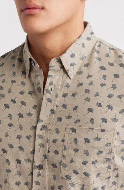 Rails Carson Short Sleeve Stretch Linen Blend Button-up Shirt In Neutral
