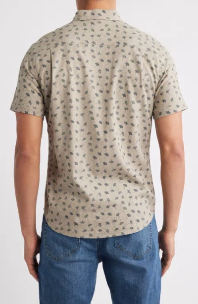 Rails Carson Short Sleeve Stretch Linen Blend Button-up Shirt In Neutral