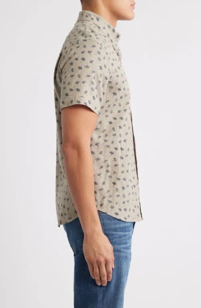 Rails Carson Short Sleeve Stretch Linen Blend Button-up Shirt In Neutral