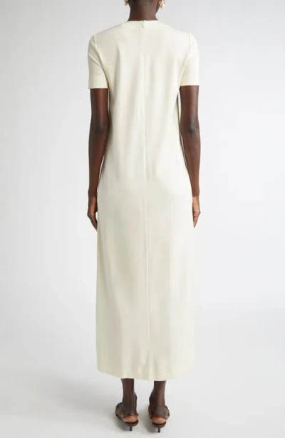 Oscar De La Renta Painted Rose Stretch Jersey Dress