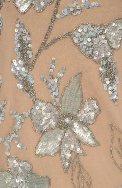Adrianna Papell Beaded Floral Mermaid Gown