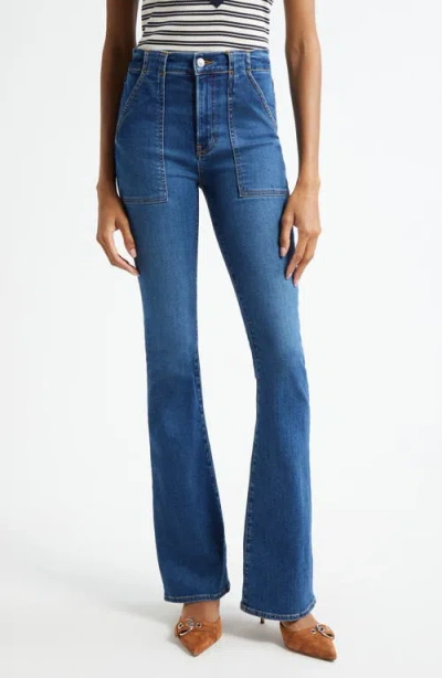 Veronica Beard Beverly High Waist Skinny Flare Jeans In Blue