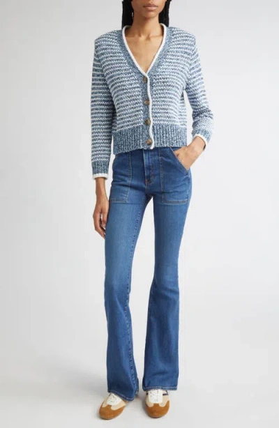 Veronica Beard Beverly High Waist Skinny Flare Jeans In Blue