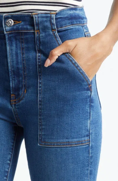 Veronica Beard Beverly High Waist Skinny Flare Jeans In Blue