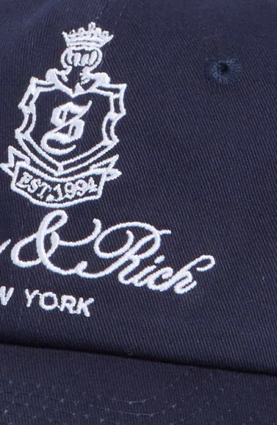 Sporty And Rich Sporty & Rich Vendome Embroidered Cotton Twill Baseball Cap