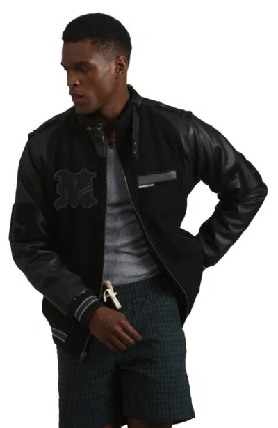 Members Only Varsity Jacket In Black