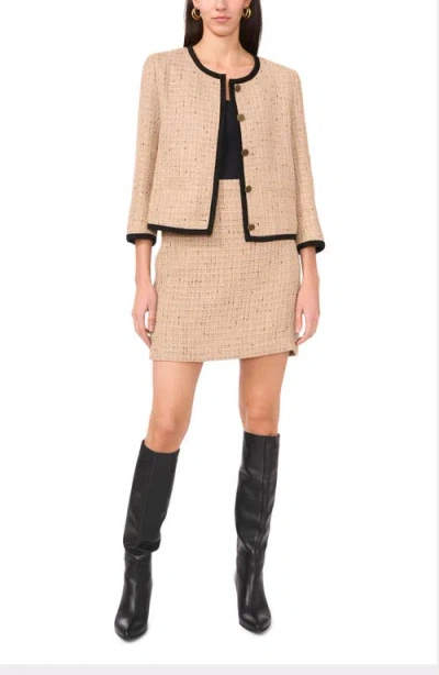 Vince Camuto Tweed A-line Miniskirt In Nude
