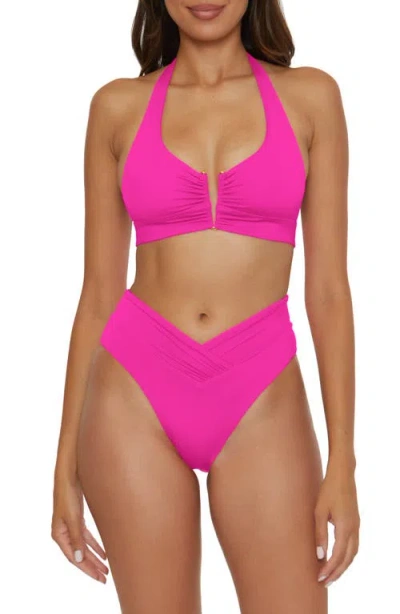 Becca Color Code High Waist Bikini Bottoms In Pink