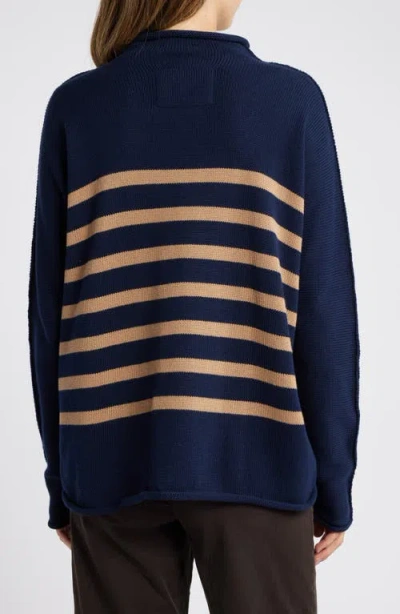 Frank & Eileen Monterey Stripe Cotton Funnel Neck Sweater