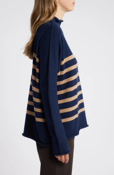Frank & Eileen Monterey Stripe Cotton Funnel Neck Sweater