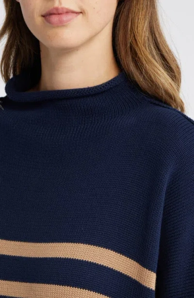 Frank & Eileen Monterey Stripe Cotton Funnel Neck Sweater