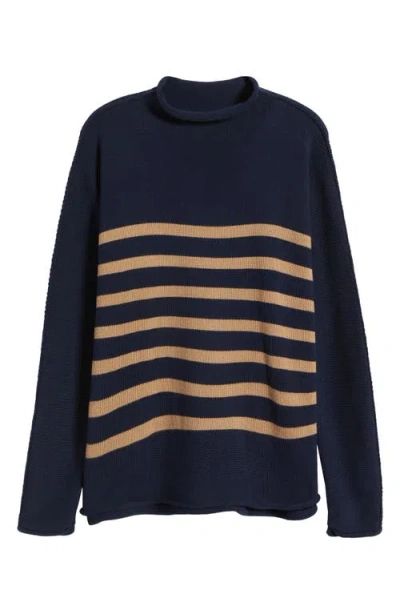Frank & Eileen Monterey Stripe Cotton Funnel Neck Sweater