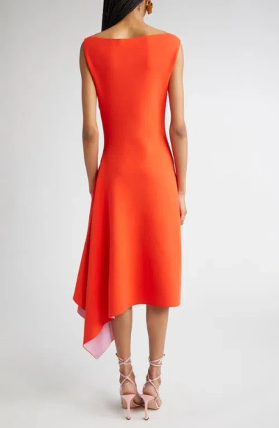 Oscar De La Renta Draped Double Face Jersey Dress