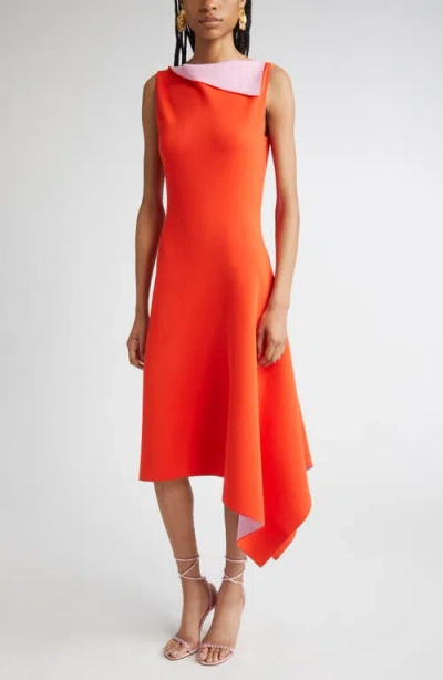 Oscar De La Renta Draped Double Face Jersey Dress