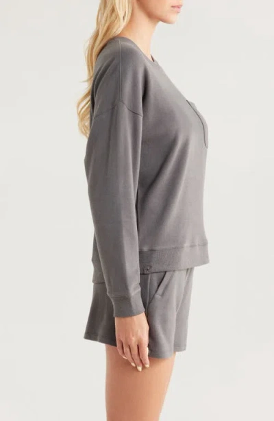Barefoot Dreams Malibu Brushed Fleece Pajamas In Gray