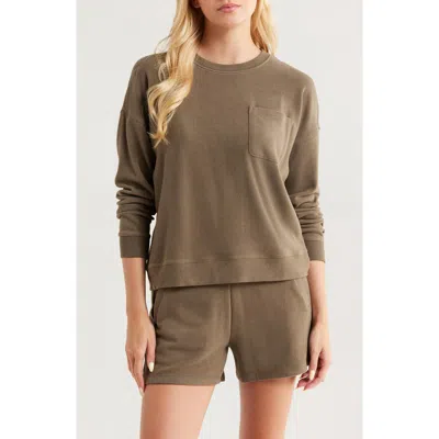 Barefoot Dreams Malibu Brushed Fleece Pajamas In Brown
