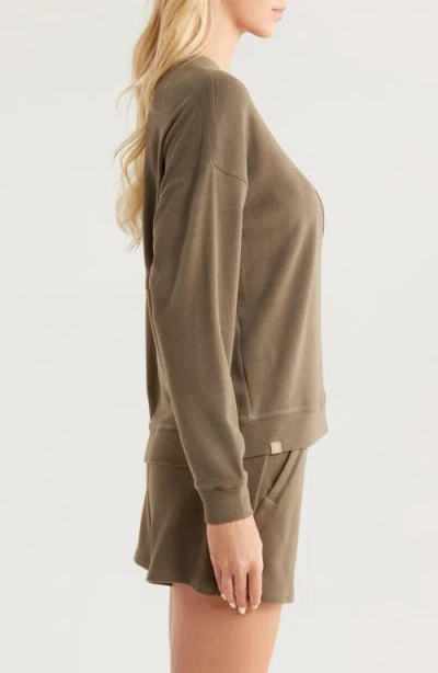 Barefoot Dreams Malibu Brushed Fleece Pajamas In Brown