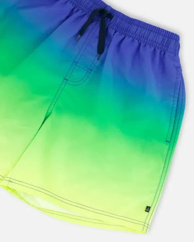 Deux Par Deux Men's Swim Gradient Trunks In Multi