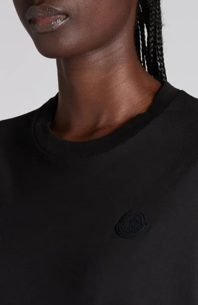 Moncler Pleated Long Sleeve T-shirt In Black