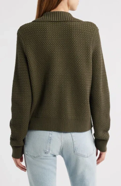 Rag & Bone Jaz Basketweave Cardigan In Green