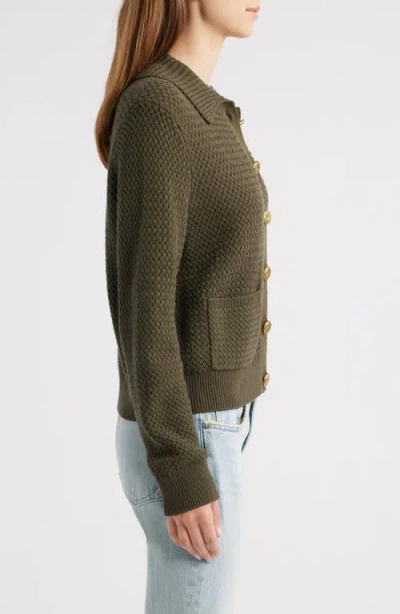 Rag & Bone Jaz Basketweave Cardigan In Green