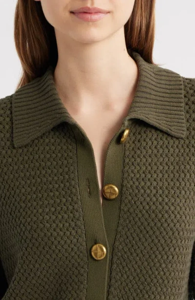 Rag & Bone Jaz Basketweave Cardigan In Green